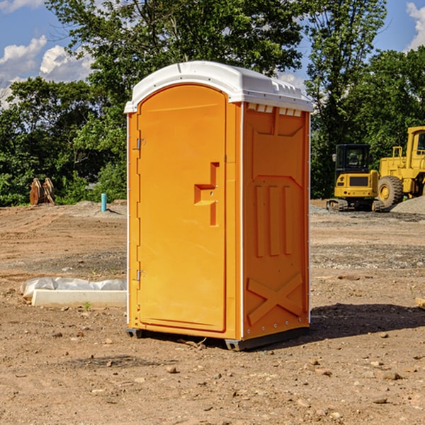 how often are the porta potties cleaned and serviced during a rental period in Du Bois NE